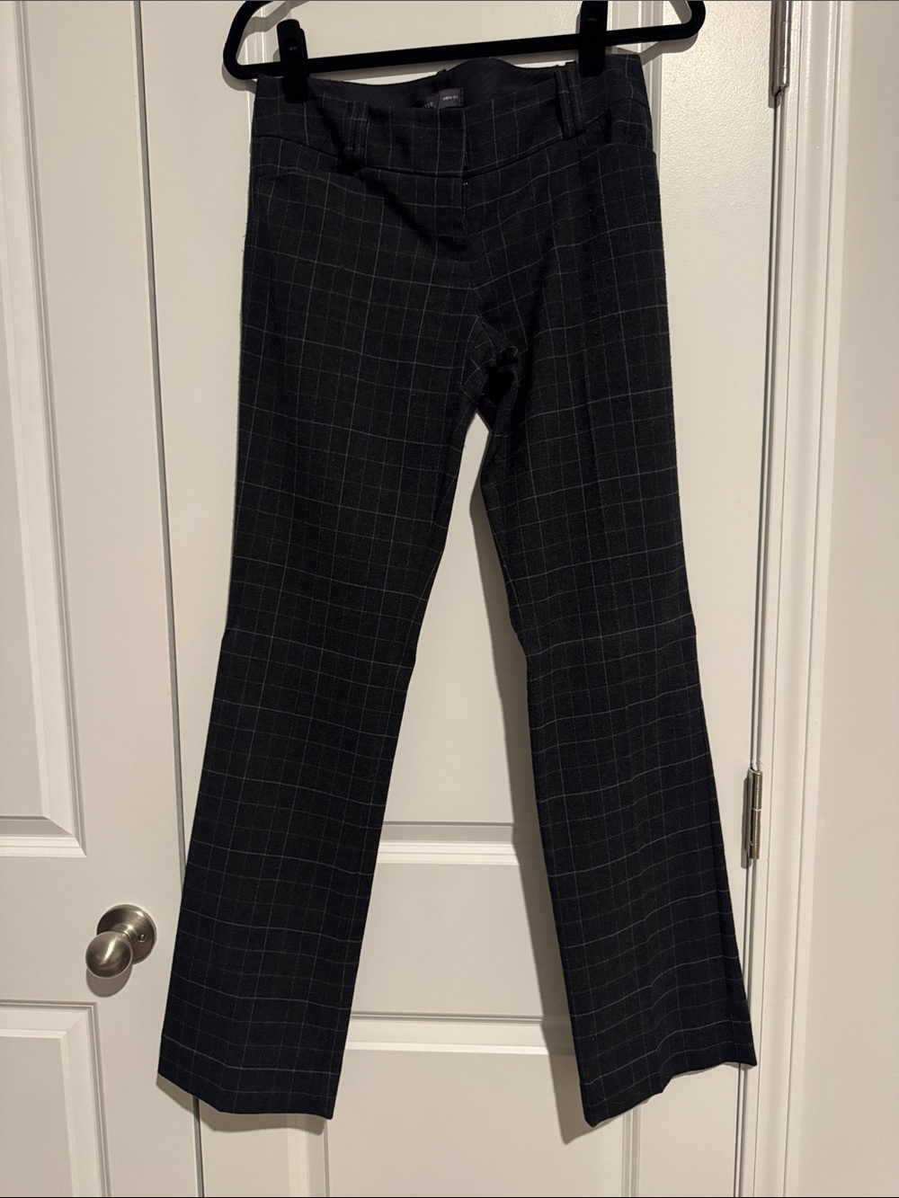 The Limited Black Windowpane Boot Cut Dress Pants